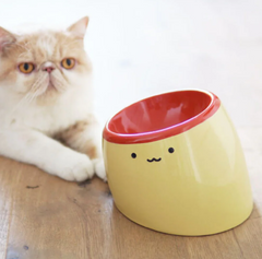 PURROOM Pudding-Shaped Elevated Slanted Bowl-Petroom