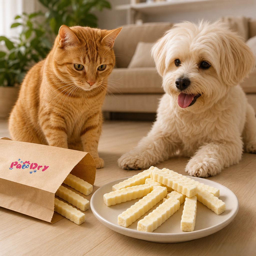 PawDry Freeze-Dried Mozzarella Cheese Strips 100g | Breakable Dairy Freeze Dried Cat Treats for Cats and Dogs
