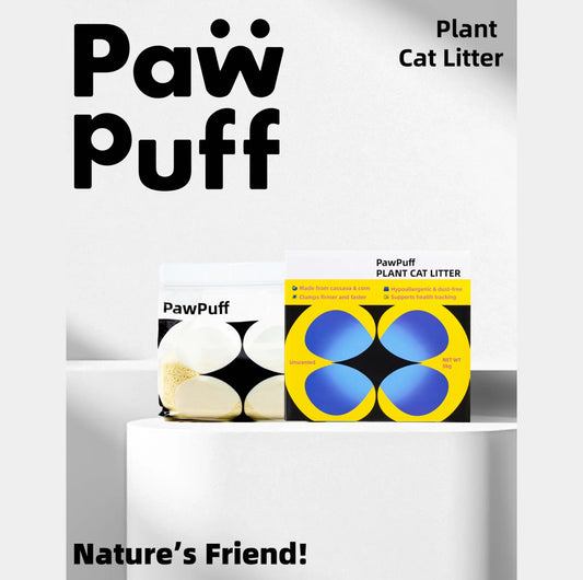 PawPuff 100% Natural Plant-Based Cat Litter - Corn & Cassava, 5kg-Petroom