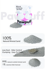 PawPuff Ultra Clumping Sodium Bentonite Cat Litter, 9.6kg - DUST FREE Formula Upgrade Version-Petroom