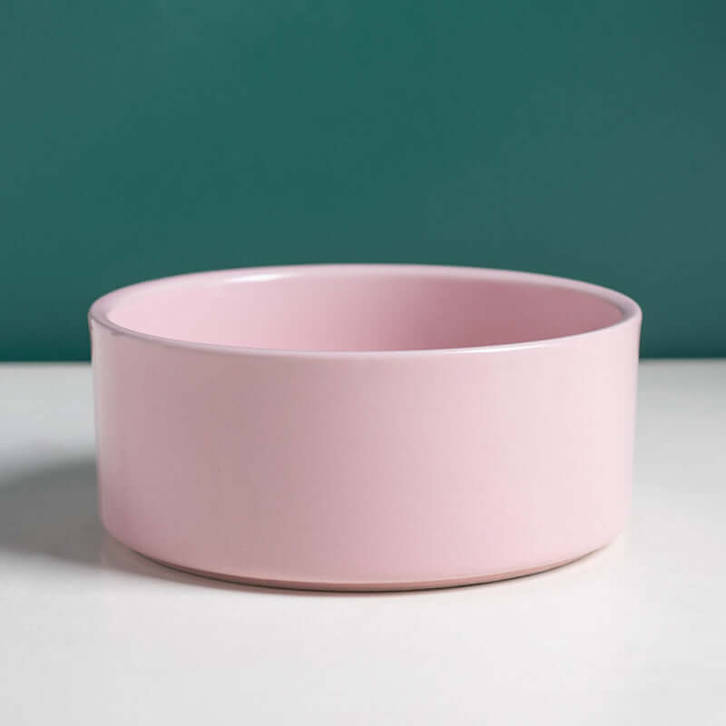 Petroom Ceramic Dog & Cat Bowls with Wooden Stand – Non-Slip Elevated Food & Water Feeder-Petroom