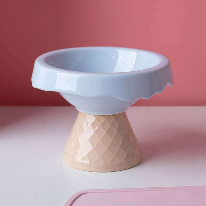 Petroom Ceramic Ice Cream Shape Pet Food Bowl Water Bowl-Petroom