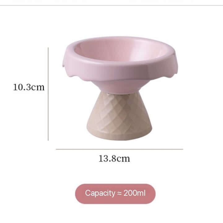 Petroom Ceramic Ice Cream Shape Pet Food Bowl Water Bowl-Petroom
