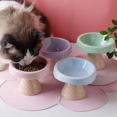 Petroom Ceramic Ice Cream Shape Pet Food Bowl Water Bowl-Petroom