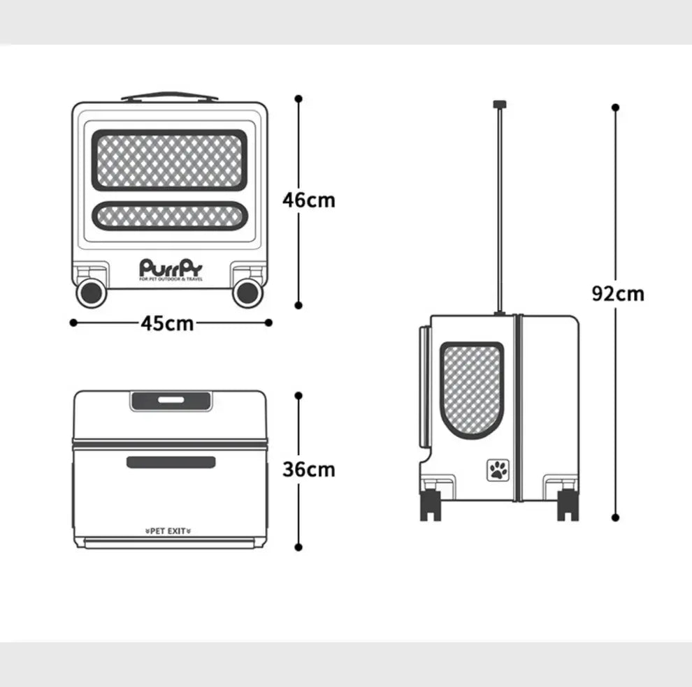 Purrpy "Sugar Cube" Luggage Pet Carrier-Petroom