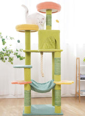 Tall Cat Tree Multi-Level Aesthetic Cat Tower with Sisal Posts 154cm for indoor cat play and relaxation.