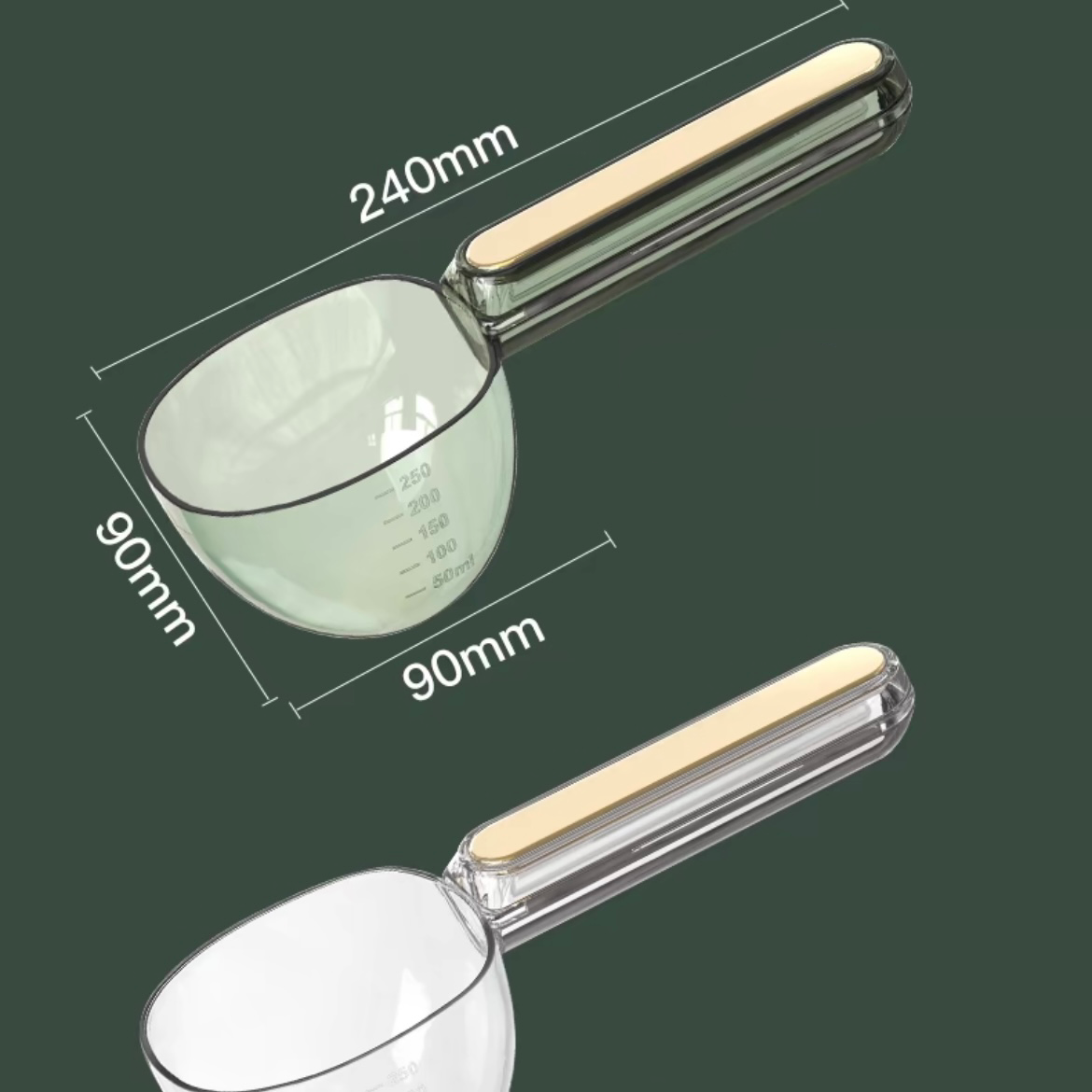 Transparent Pet Food Feeding Spoon With Measurement-Petroom