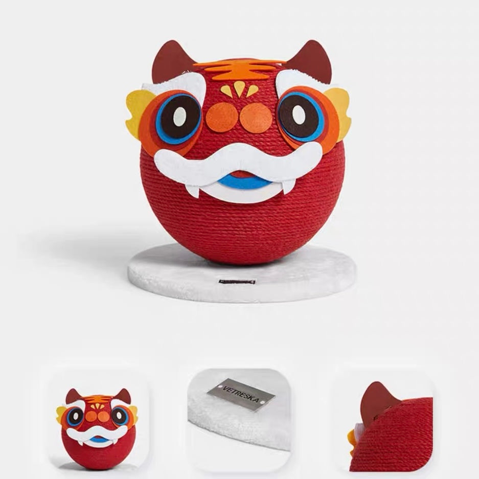 VETRESKA Natural Sisal Pet Cat Scratching Ball Tiger Interactive Cat Scratcher-Petroom