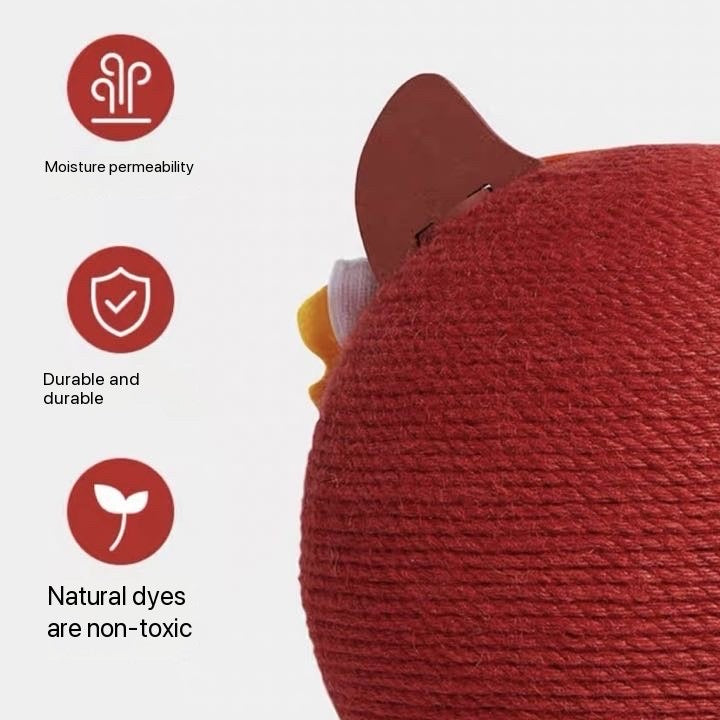 VETRESKA Natural Sisal Pet Cat Scratching Ball Tiger Interactive Cat Scratcher-Petroom