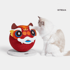 VETRESKA Natural Sisal Pet Cat Scratching Ball Tiger Interactive Cat Scratcher-Petroom