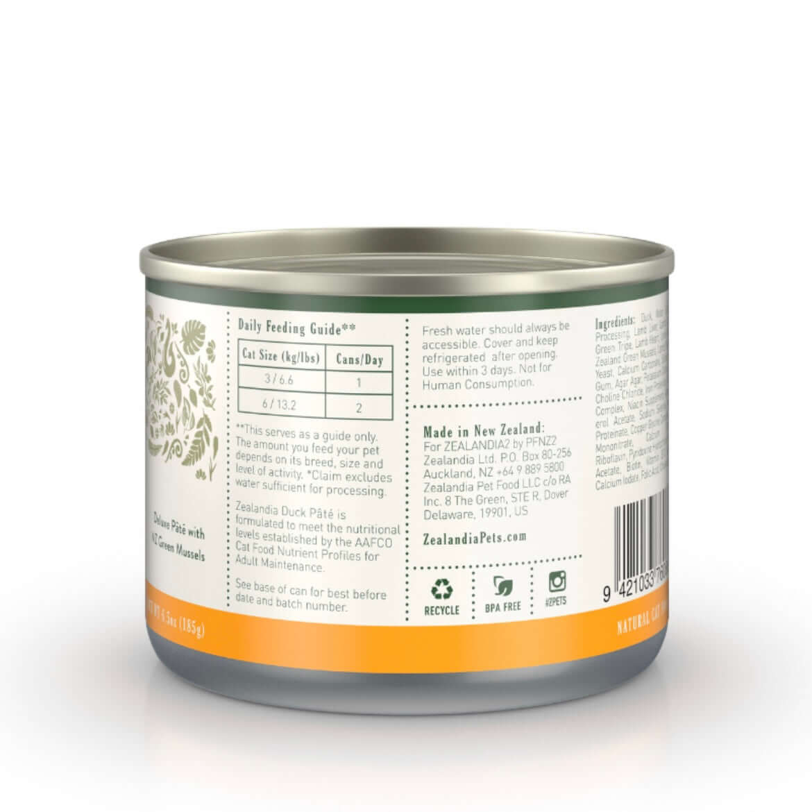 ZEALANDIA Grain Free Duck Pate Cat Wet Food-Petroom