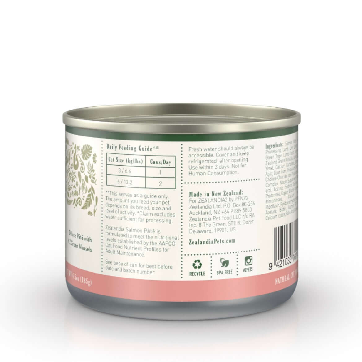 ZEALANDIA Grain Free Salmon Pate Wet Cat Food-Petroom