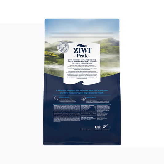 ZIWI PEAK Steam & Dried Grass-Fed Lamb with Green Vegetables Dog Food-Petroom