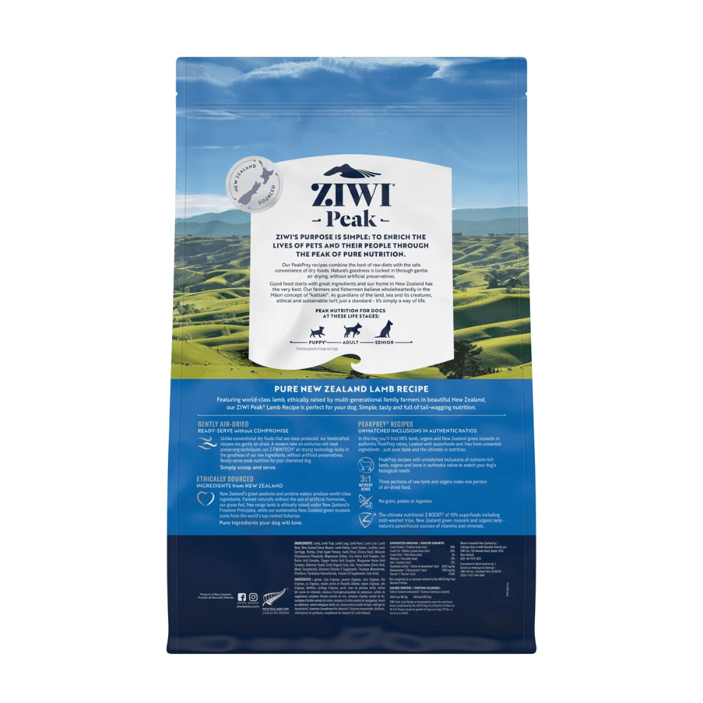 Ziwi Peak Air Dried Lamb Recipe Dry Dog Food-PETROOM
