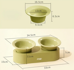 Makesure Jingle 2-in-1 Ceramic Pet Bowl Set for Food & Water Cat Bowls