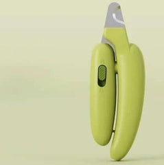 Green pet nail clippers with safety guard for cats and dogs, ergonomic design for easy grooming