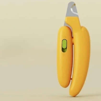 Yellow pet nail clippers with safety guard for cats and dogs