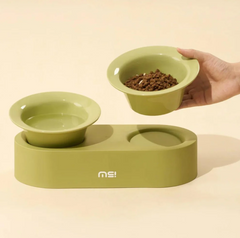 Makesure Jingle 2-in-1 Ceramic Pet Bowl Set for Food & Water Cat Bowls