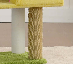 Cat Tree Tower with 360° Rotating Scratch Pad and Sisal Posts 125cm close-up of sisal post texture