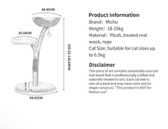 Michu Selected Real Wood Cat Tree - Medium - The Ultimate Feline Playground for Aussie Cats