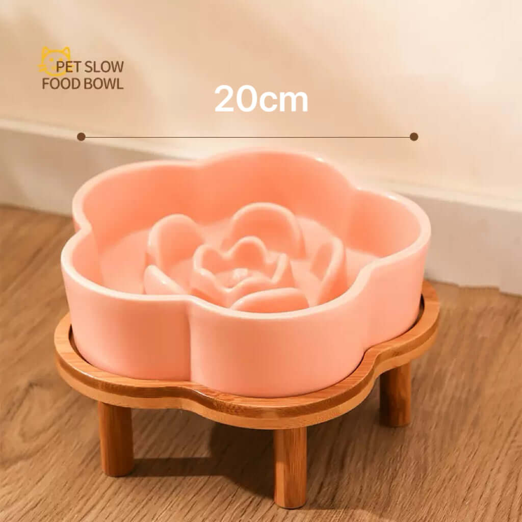 Ceramic Slow Feeder Bowl Flower Shape For Cat and Dog