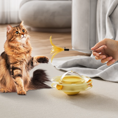 4-in-1 Interactive Cat Toy Wobble Tumbler with Feather Teaser