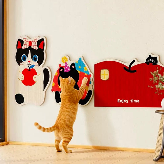 Aesthetic Wall-Mount Cat Scratch Pad Wall Protector
