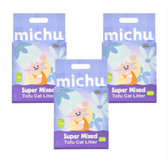 Michu Mixed Clumping Tofu Cat Litter Lite 2.5kg/6L – Flushable& Cost-efficient-PETROOM