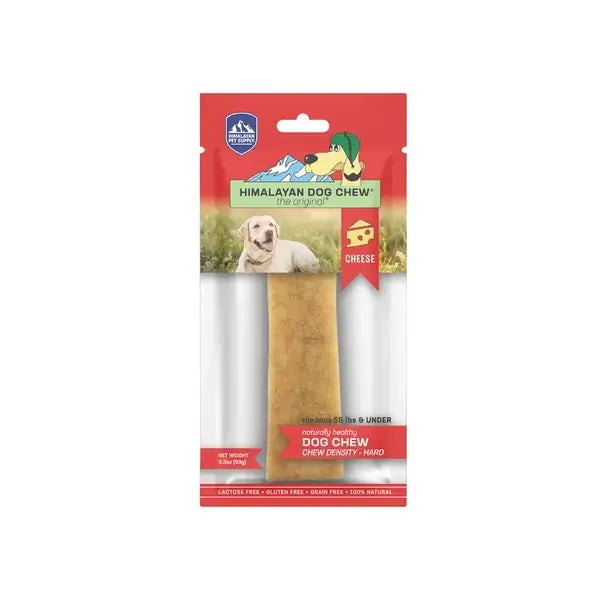 Himalayan Dog Chew Peanut Butter Large packaging with a hard cheese treat for dogs, ideal for power chewers.