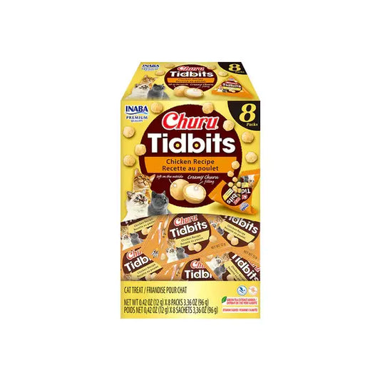 INABA Churu Tidbits Chicken Recipe 96g (8 x 12g Packs)