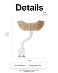 Michu DeskMate Desk-Mounted Cat Tree Perfect For WFH details including height, nest dimensions, and color options.
