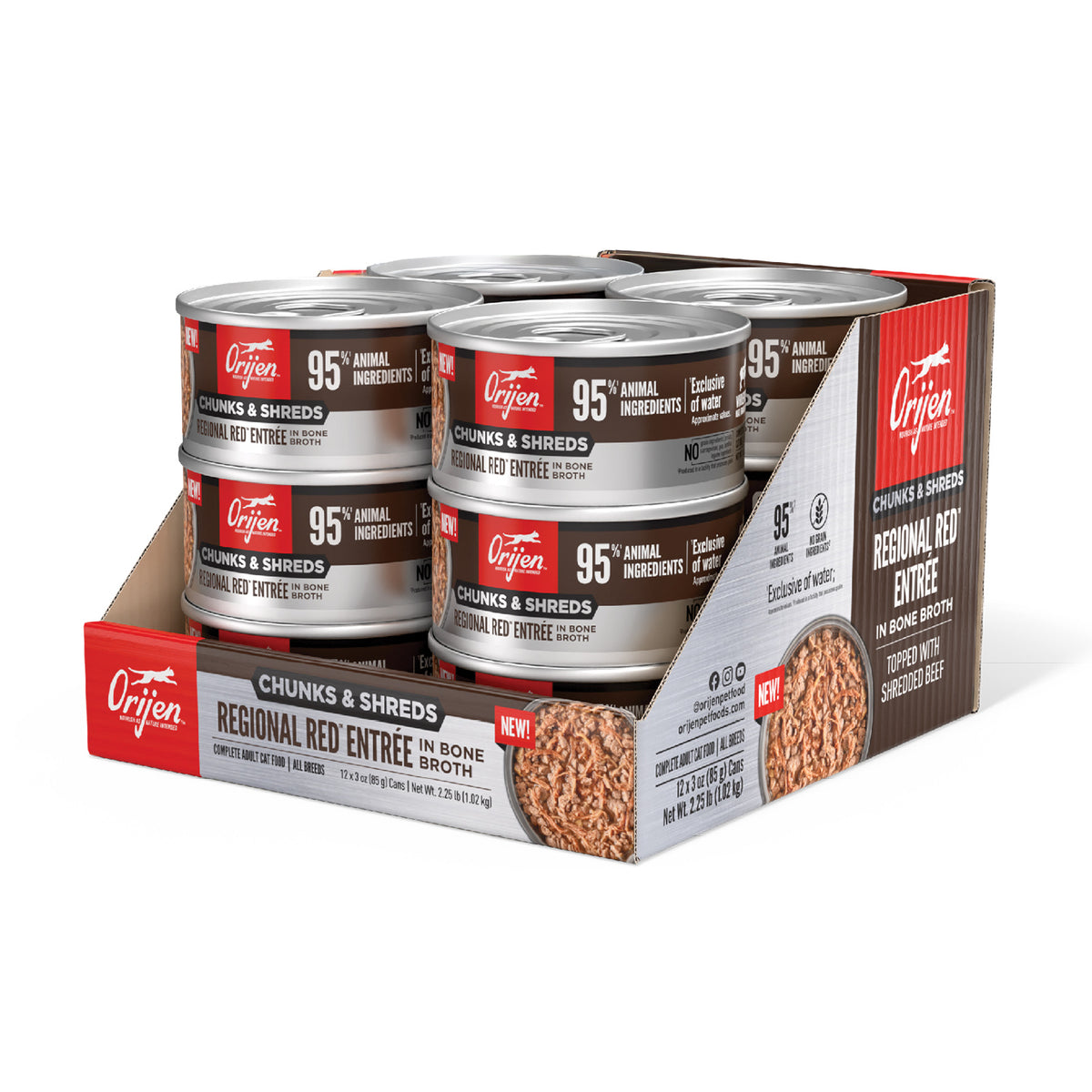 Orijen Chunks & Shreds Regional Red Wet Cat Food 85g x12-PETROOM