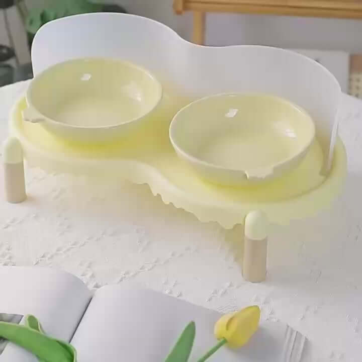 Dual Elevated Ceramic Pet Bowl – Bubble Dining Table For Pets